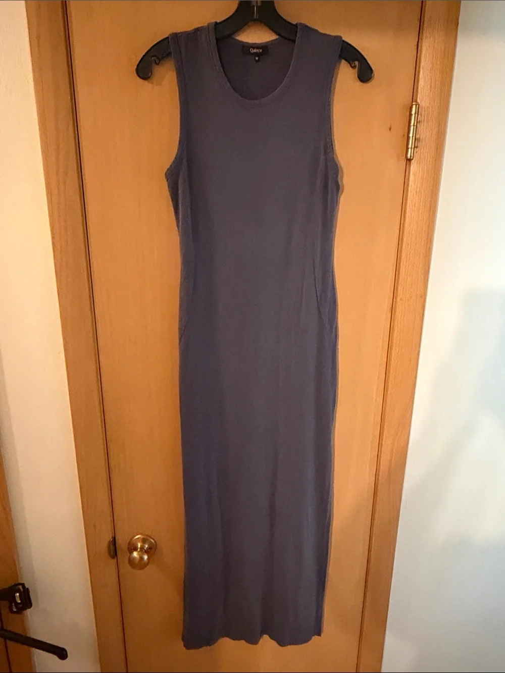 Quince Women’s Tencel Jersey Tank Stretch Maxi Dress Gray Size Medium